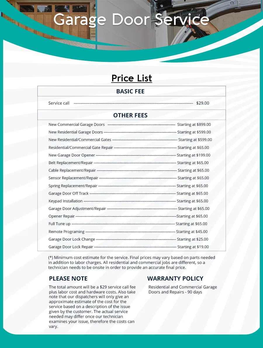 Garage Door Mobile Service Repair Franklin, TN 615-475-7581